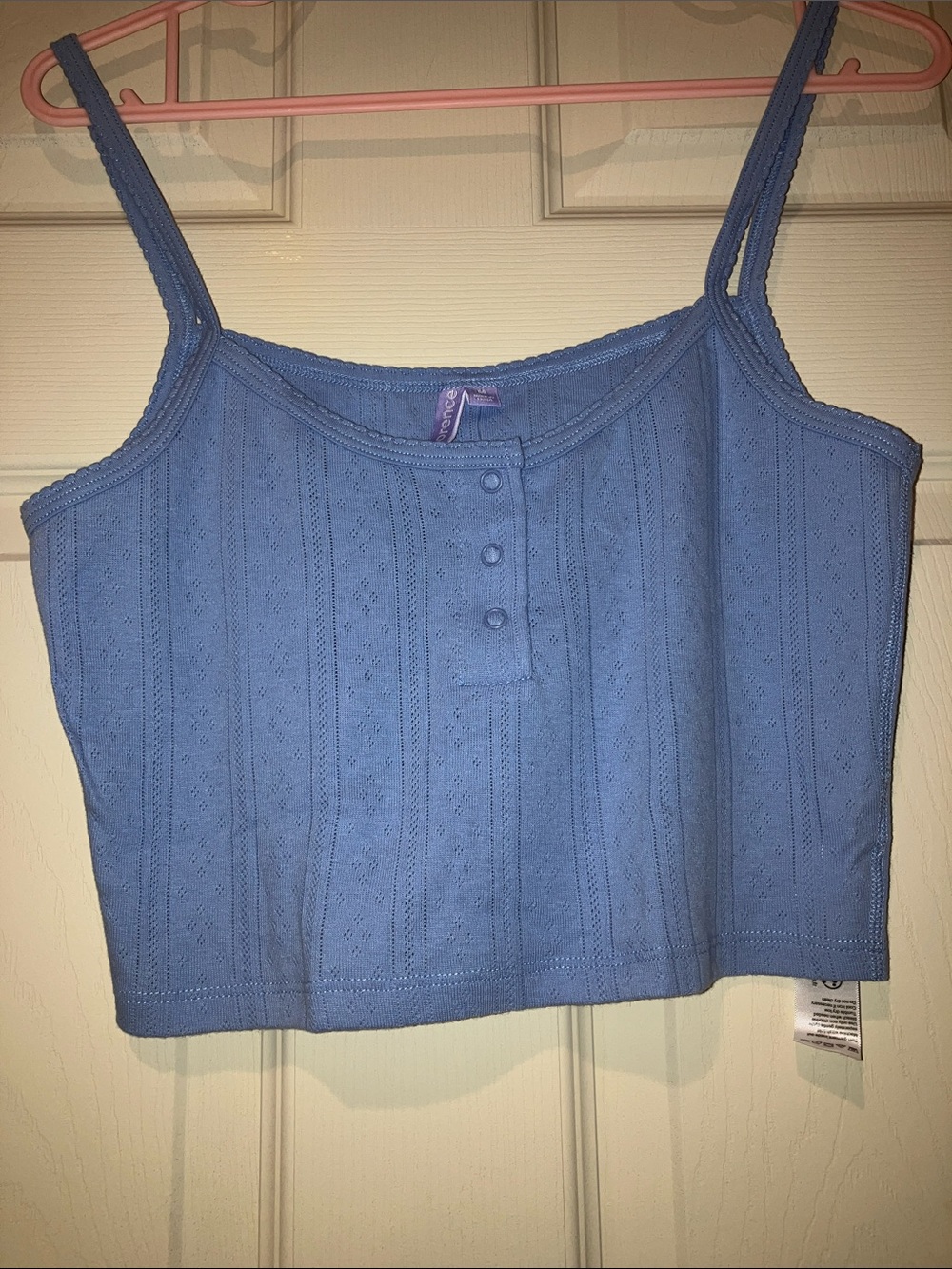Light Blue Button-Front Tank